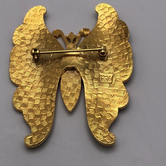 Gorgeous Butterly Pin Brooch VTG 80s Brooch Cloisonné Enamel Statement Pin. - Picture 2 of 9